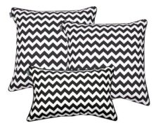 Kissenbezug-Set Zig Zag Black White