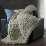 Grob Gestrickte Decke Ecru