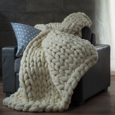 Grob Gestrickte Decke Ecru